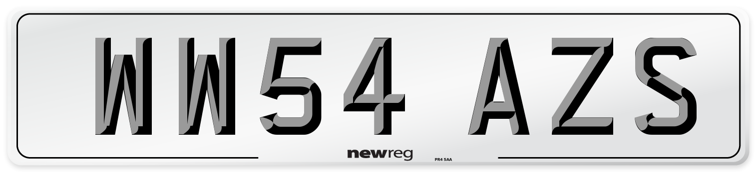 WW54 AZS Number Plate from New Reg